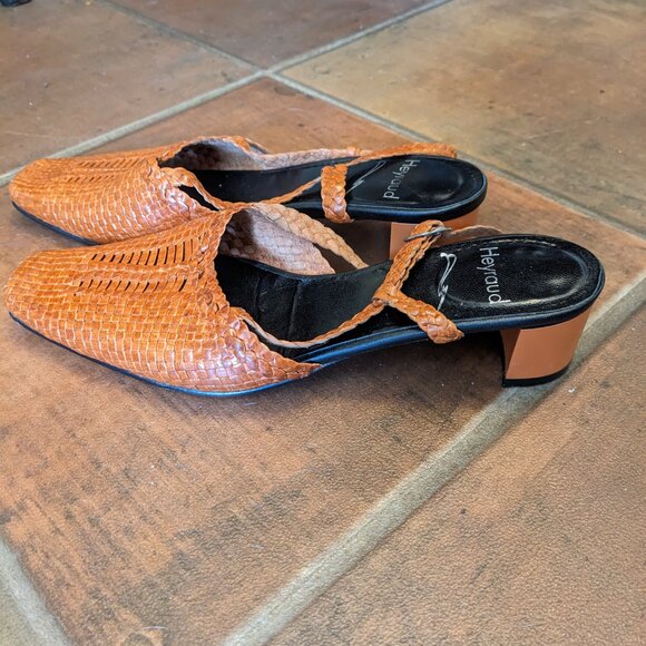 Heyraud Leather Woven Slingback Sandals - Picture 8 of 9